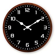 Predator Q1 Nástěnné hodiny - mnimalistický černobílý design, černé 30 cm × 30 cm - Wall Clock