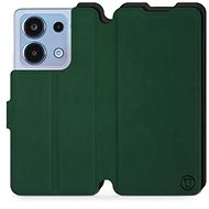 Mobiwear Soft Touch flip for Xiaomi Redmi Note 13 4G - Green & Black - Phone Case