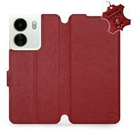 Kožený Mobiwear flip pro Xiaomi Redmi 13C - Tmavě červené - L_DRS - Phone Case