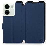 Mobiwear Soft Touch flip pro Xiaomi Redmi 13C - Modré & Černé - Phone Case