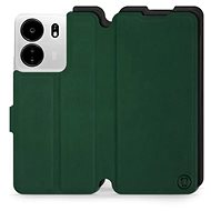 Mobiwear Soft Touch flip pro Xiaomi Poco C65 - Zelené & Černé - Phone Case