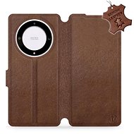 Kožené Mobiwear flip pro Honor Magic5 Lite 5G - Hnědé - L_BRS - Phone Case