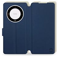 Mobiwear Soft Touch flip pro Honor Magic5 Lite 5G - Modré & Béžové - Phone Case