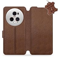 Kožené Mobiwear flip pro Honor Magic5 Pro 5G - Hnědé - L_BRS - Phone Case