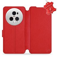 Kožené Mobiwear flip pro Honor Magic5 Pro 5G - Červené - L_RDS - Phone Case