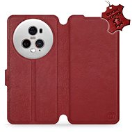 Kožené Mobiwear flip pro Honor Magic5 Pro 5G - Tmavě červené - L_DRS - Phone Case