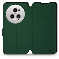 Mobiwear Soft Touch flip pro Honor Magic5 Pro 5G - Zelené & Černé - Phone Case
