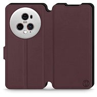 Mobiwear Soft Touch flip pro Honor Magic5 Pro 5G - Bordové & Černé - Phone Case