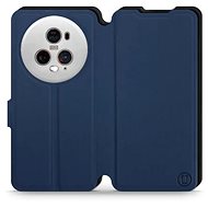Mobiwear Soft Touch flip pro Honor Magic5 Pro 5G - Modré & Černé - Phone Case