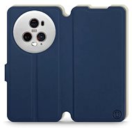 Mobiwear Soft Touch flip pro Honor Magic5 Pro 5G - Modré & Béžové - Phone Case