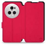 Mobiwear Soft Touch flip pro Honor Magic5 Pro 5G - Rudé & Černé - Phone Case