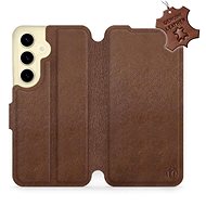 Leather Mobiwear flip for Samsung Galaxy S24 - Brown - L_BRS - Phone Case