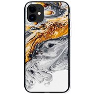 TopQ LUXURY iPhone 11 solid Marble grey-gold 45485 - Phone Cover