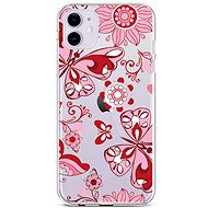 TopQ iPhone 11 silicone Pink Butterfly 45008 - Phone Cover