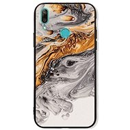 TopQ LUXURY Huawei Y7 2019 solid Marble grey-gold 39337 - Phone Cover