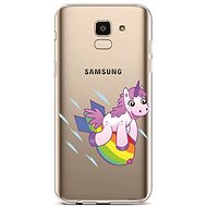 TopQ Samsung J6 silicone Flying Unicorn 37987 - Phone Cover