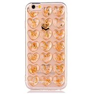 TopQ iPhone 7 silicone 3D heart gold 21213 - Phone Case