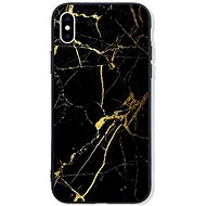 TopQ LUXURY iPhone XS solid Marble black-gold 48867 - Phone Cover