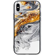TopQ LUXURY iPhone XS solid Marble grey-gold 48866 - Phone Cover
