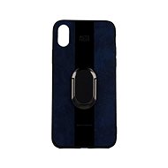 TopQ iPhone XS silicone Auto Focus blue with ring 49496 - Phone Cover