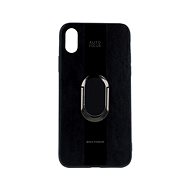 TopQ iPhone XS silicone Auto Focus black with ring 49494 - Phone Cover