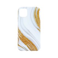 TopQ iPhone 11 silicone Marble white-gold 51905 - Phone Cover