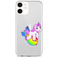TopQ iPhone 12 mini silicone Flying Unicorn 53263 - Phone Cover