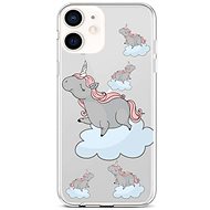 TopQ iPhone 12 mini silicone Grey Unicorns 53448 - Phone Cover