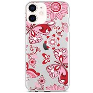 TopQ iPhone 12 mini silicone Pink Butterfly 53419 - Phone Cover