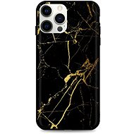 TopQ LUXURY iPhone 12 Pro Max Solid Marble Black and Gold 53576 - Phone Cover