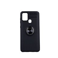 TopQ Samsung A21s silicone black with black ring 53827 - Phone Cover
