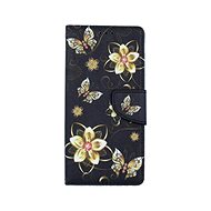 TopQ iPhone SE 2020 booklet Golden flowers 54672 - Phone Case