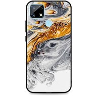 TopQ LUXURY Realme 7i solid Marble grey-gold 55016 - Phone Cover