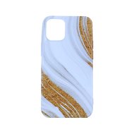 TopQ iPhone 12 mini silicone Marble white-gold 55476 - Phone Cover