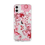 TopQ iPhone 12 silicone Pink Butterfly 55291 - Phone Cover