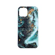 TopQ iPhone 12 silicone Marble Glitter green 57329 - Phone Cover