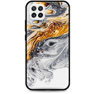 TopQ LUXURY Samsung A12 solid Marble grey-gold 57622 - Phone Cover