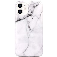 TopQ iPhone 12 mini silicone Marble White 57881 - Phone Cover