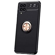 TopQ Samsung A12 silicone black with copper ring 57663 - Phone Cover