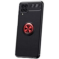 TopQ Samsung A12 silicone black with red ring 57660 - Phone Cover