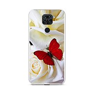 TopQ Xiaomi Redmi Note 9 silicone Red butterfly 58953 - Phone Cover