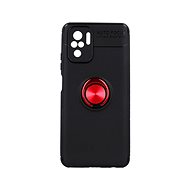 TopQ Xiaomi Redmi Note 10 silicone black with red ring 58850 - Phone Cover