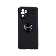 TopQ Xiaomi Redmi Note 10 silicone black with black ring 58844 - Phone Cover
