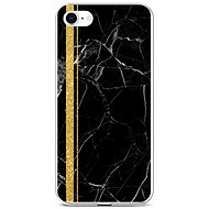 TopQ STYLE iPhone SE 2020 Silicone Marble Black-Gold 58548 - Phone Cover