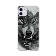 TopQ iPhone 11 silicone Black and white wolf 58944 - Phone Cover