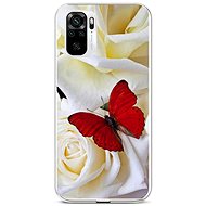 TopQ Xiaomi Redmi Note 10 silicone Red butterfly 59637 - Phone Cover