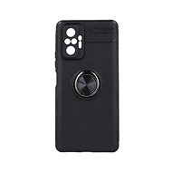 TopQ Xiaomi Redmi Note 10 Pro silicone black with black ring 59436 - Phone Cover