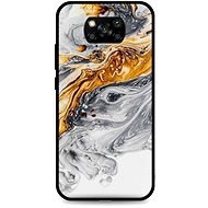 TopQ LUXURY Xiaomi Poco X3 solid Marble grey-gold 60734 - Phone Cover