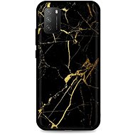 TopQ LUXURY Xiaomi Poco M3 solid Marble black-gold 60666 - Phone Cover