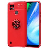 TopQ Realme C21 silicone red with red ring 61732 - Phone Cover